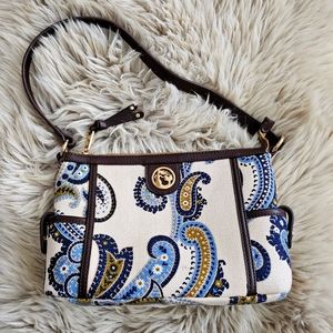 Spartina 449 12in leather/linen bag